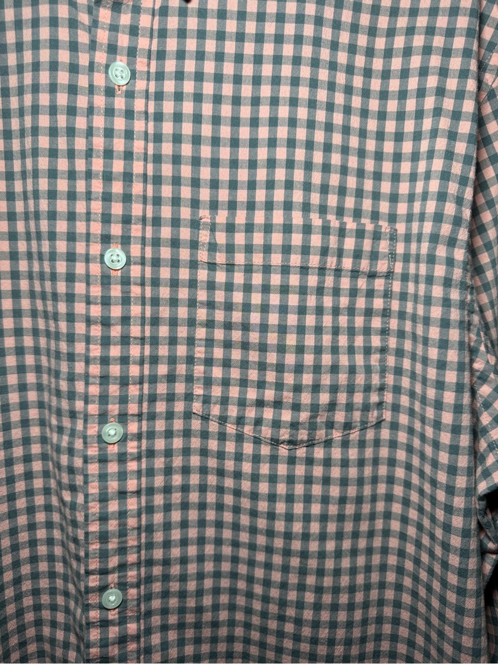 Old Navy XL Men’s Peach/Gray Plaid Everyday Shirt Slim Fit Button Up - Picture 4 of 7